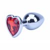 Precious Metals Heart Shaped Anal Plug-Silver